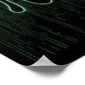 Matrix Inspired PI Day 3.14 Nummer PI-symbool Wisk Poster (Hoek)