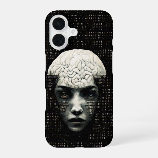 Matrix Man Binaire Code iPhone 16 Hoesje (Achterkant)