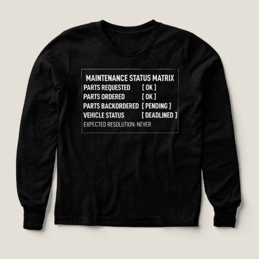 Matrix Militair Motor Onderhoud Status Tee (Voorkant)