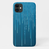 Matrix patroon in blauw Case-Mate iPhone case (Achterkant)