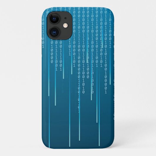 Matrix patroon in blauw Case-Mate iPhone case (Achterkant)