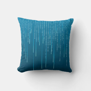 Matrix patroon in blauw kussen