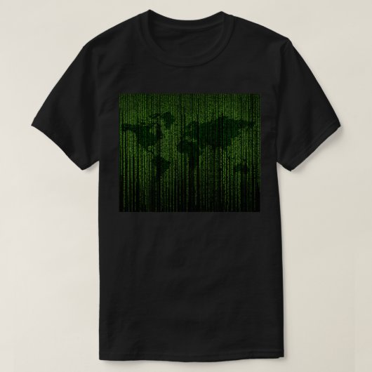 Matrix van de wereld in binaire code t-shirt (Design voorkant)