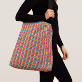 Matrix van meerkleurige vierkanten crossbody tas (Dichtbij)