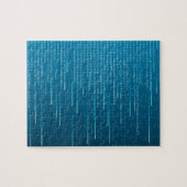 Matrixpatroon in Blauw uitdagend Legpuzzel (Horizontaal)