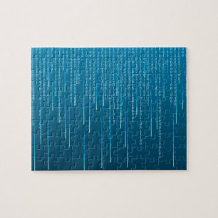 Matrixpatroon in Blauw uitdagend Legpuzzel