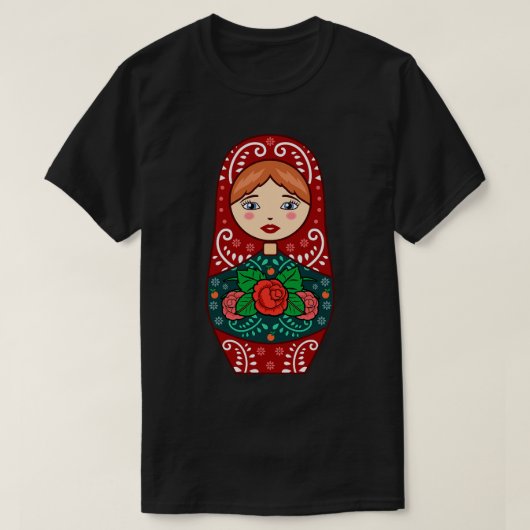 Matrjoschka Russische geschiedenis nesten poppenve T-shirt (Design voorkant)