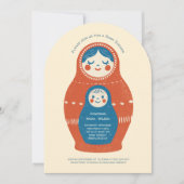 Matroesjka Pop Baby Shower Kaart (Voorkant)