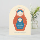 Matroesjka Pop Baby Shower Kaart (Staand voorkant)