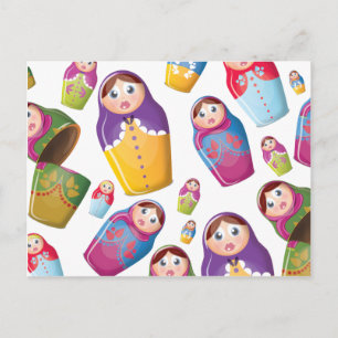 Matroesjka pop - Russisch nest poppen patroon Briefkaart