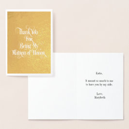 Matron of Edelachtbare Dank u Gold Foil Kaart