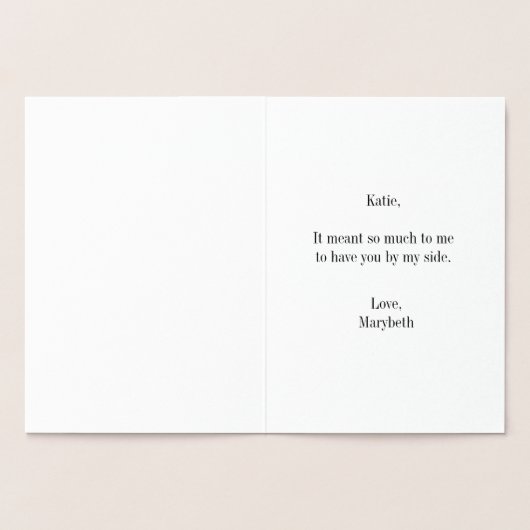 Matron of Edelachtbare Dank u Gold Foil Kaart (Binnen)