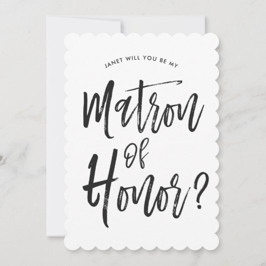 Matron of Honor | Aangepaste bruiloft in Script-st Kaart (Voorkant)