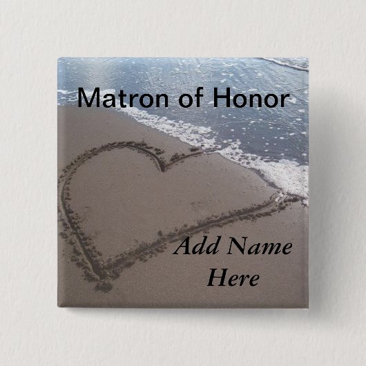 Matron of Honor Beach Wedding Button (Voorkant)