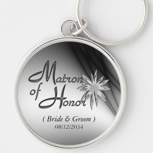 Matron of Honor Black en White Custom Sleutelhange Sleutelhanger (Voorkant)