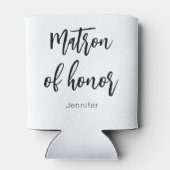 Matron of Honor Black White Wedding Blikjeskoeler (Achterkant)