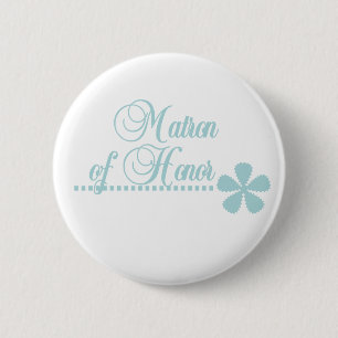 Matron of Honor Blauwgroen Elegance Ronde Button 5,7 Cm