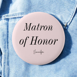 Matron of Honor Blush Pink Wedding Button