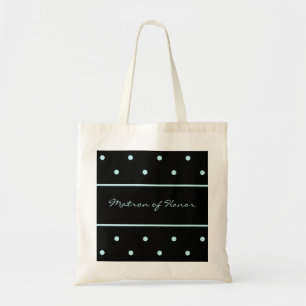 Matron of Honor Canvas tas - Blauwe Stippen op zwa