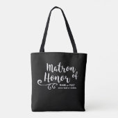 Matron of Honor Canvas tas | Chic White Script (Achterkant)
