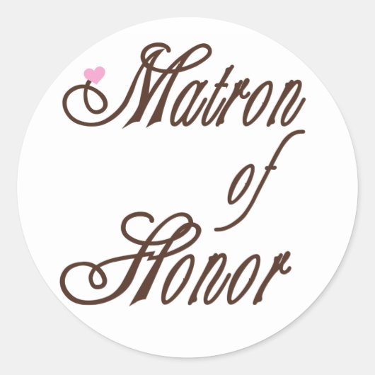 Matron of Honor Classy Browns Ronde Sticker (Voorkant)