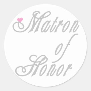 Matron of Honor Classy Grays Ronde Sticker