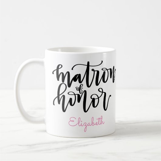 Matron of Honor Coffee Mok - Persoonlijke naam (Links)