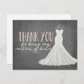 Matron of Honor Dank je | Bridesmaid Bedankkaart (Voorkant / Achterkant)