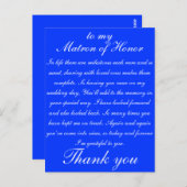 Matron of Honor Dank je wel Briefkaart (Voorkant / Achterkant)