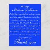 Matron of Honor Dank je wel Briefkaart (Voorkant)