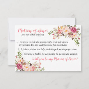 Matron of Honor-definitiekaart Bedankkaart
