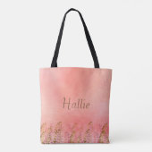 Matron of Honor Droy Pink Gold Wedding Party Tote Bag (Achterkant)