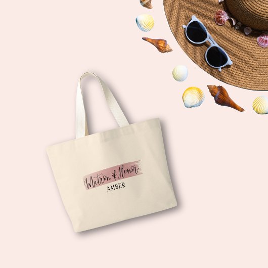 Matron of Honor Elegant Script Canvas tas