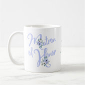 Matron of Honor Floral Letter Dusty Blue Custom Koffiemok (Links)