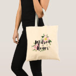 Matron of Honor Floral Waterverf Wedding Tote Bag<br><div class="desc">Het ontwerp is voorzien van een modern floreel ontwerp van de waterverf met een kalligrafische tekst.</div>