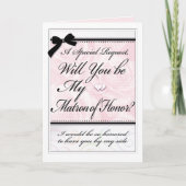 Matron of Honor Formal Bridal Party Rozen Hearts Kaart (Voorkant)