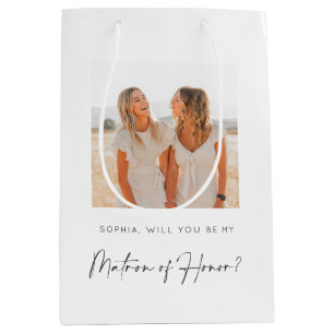 Matron of Honor Gift Bag met foto Medium Cadeauzakje