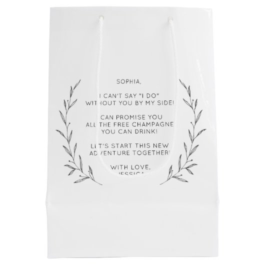 Matron of Honor Gift Bag met foto Medium Cadeauzakje (Achterkant)