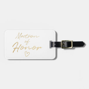 Matron of Honor - Gold faux foil Bagagelabel