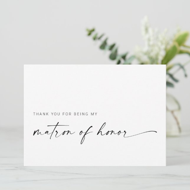 Matron of Honor - Hartelijk dank | Modern minimali (Staand voorkant)
