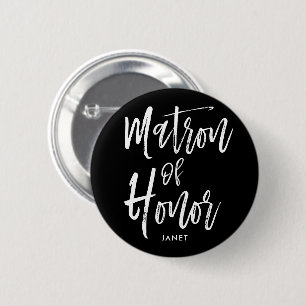 Matron of Honor   Het Stijl van het Manuscript de  Ronde Button 5,7 Cm