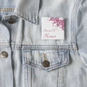 Matron of Honor Mauve Bouquet Button (In situ)