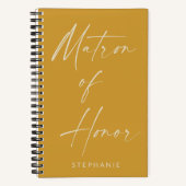 Matron of Honor Minimalist Yellow Personalized No. Notitieboek (Voorkant)
