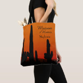 Matron of Honor, Name, Oranje Saguaro Sunset Tote Bag (Dichtbij)