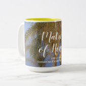 Matron of Honor Palm Trees Personalized Mugs Tweekleurige Koffiemok (Voorkant links)