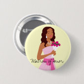 Matron of Honor Pink Wedding Gown Button (Voorkant /achterkant)