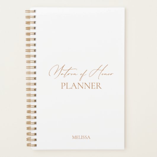 "Matron of Honor Planner" Modern Elegant Wedding Planner (Voorkant)