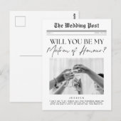 Matron of Honor Proposal, Britse krant op maat Briefkaart (Voorkant / Achterkant)