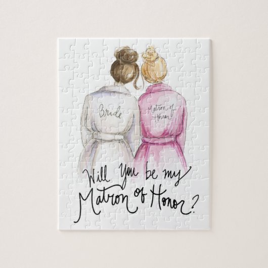 Matron of Honor? Puzzle Br Bun Bride Bl Bun Maid Legpuzzel (Verticaal)