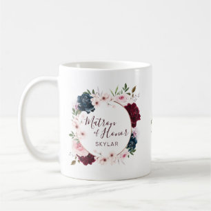 Matron of Honor Red & Navy Roos Waterverf Krans Koffiemok